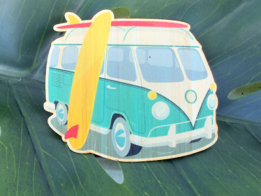 Preview: *NEU* Bambus Sticker " Bus & Surfbrett "